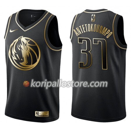 Dallas Mavericks Kostas Antetokounmpo 37 Nike Musta Golden Edition Miesten Pelipaidat Swingman 